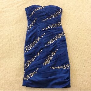 NWOT Royal Blue Crystal embellished Dress